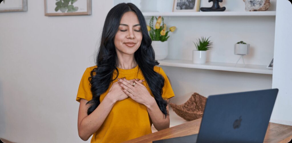 woman meditating