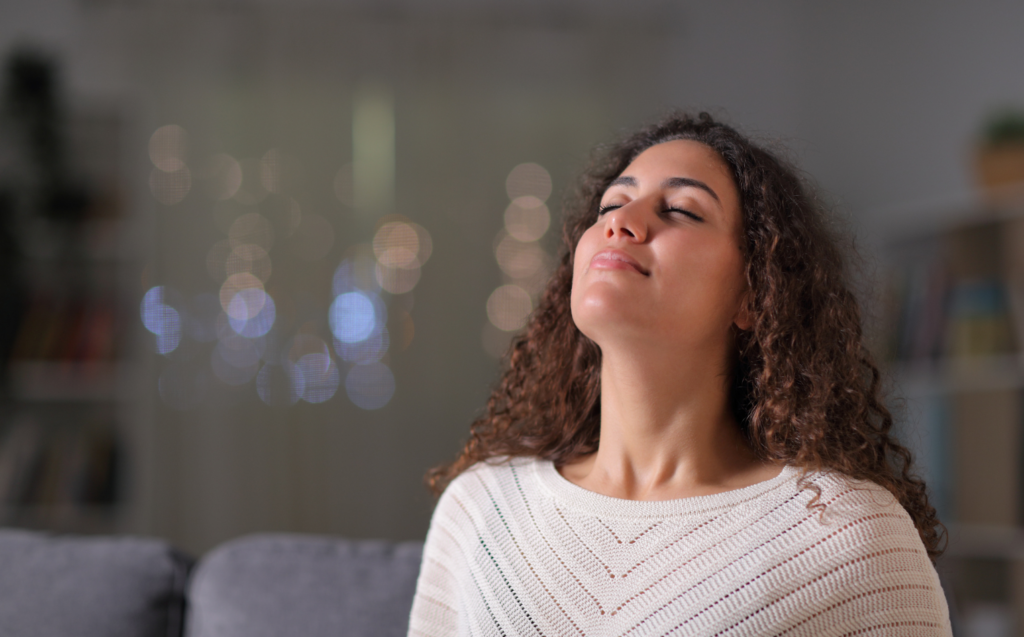 woman meditating